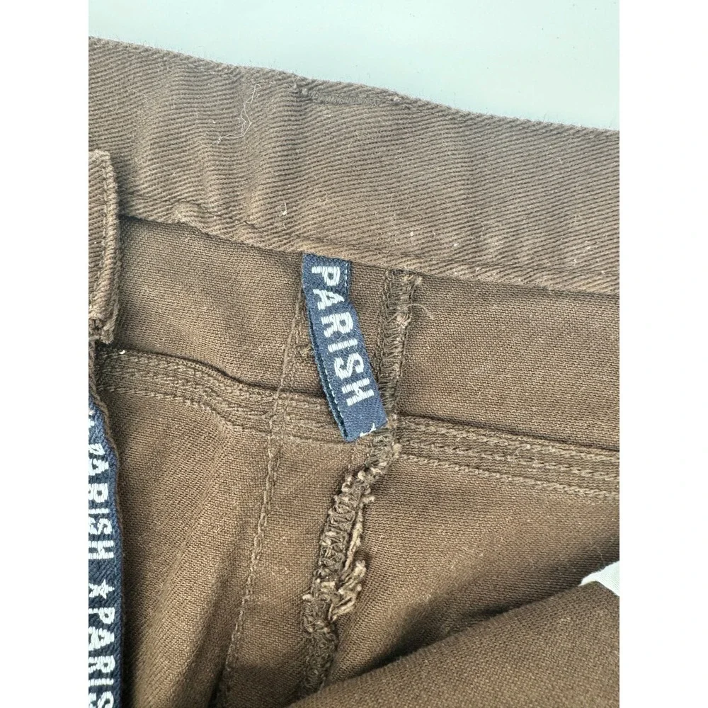 Y2K Parish‎ Brown Jeans 44 Straight Leg Cotton Casual Pants Hip Hop Button Fly